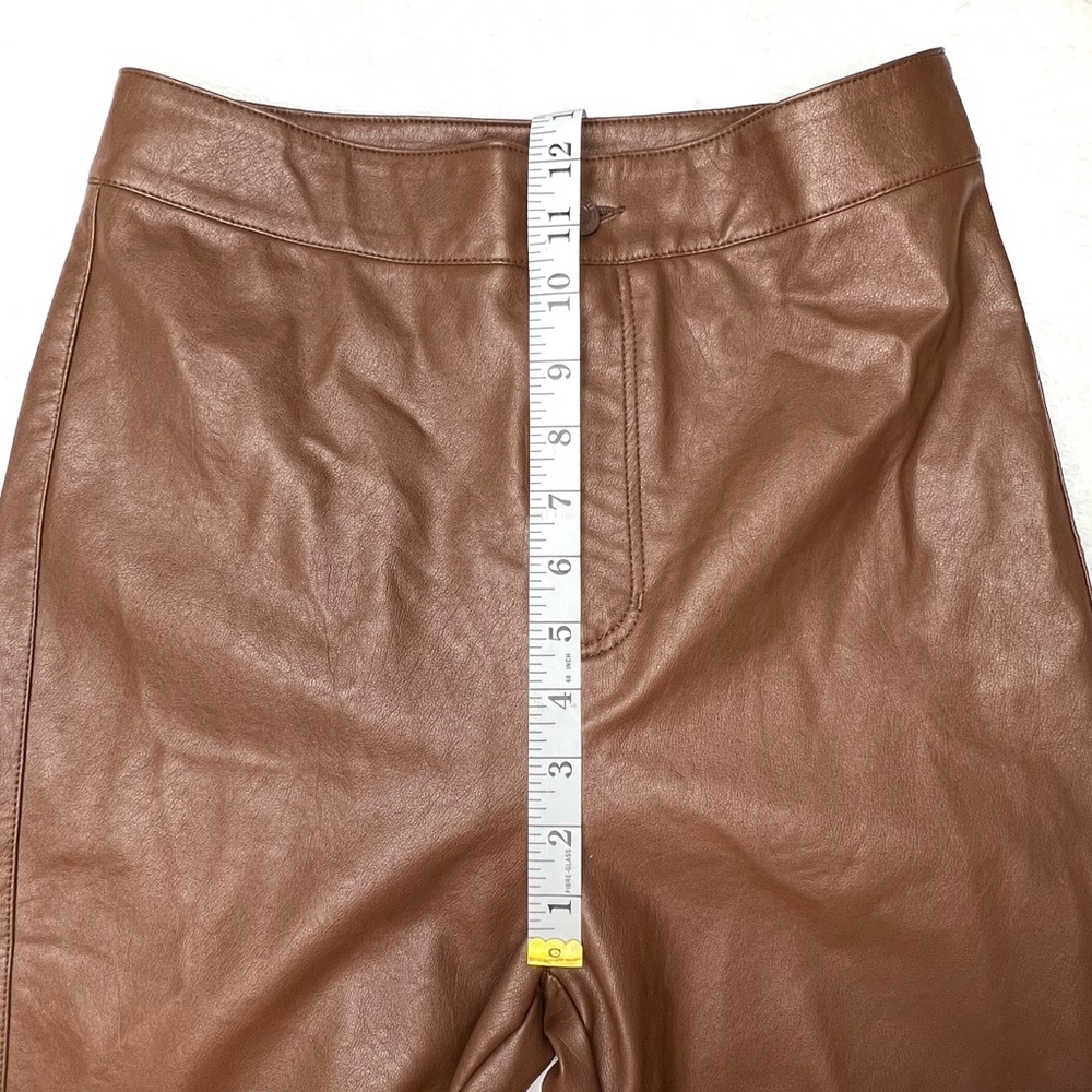 ❌SOLD❌ Free People | Sasha Vegan Kick Flare Pants; Faux Leather; Brown, Sz 6 - Picture 10 of 15